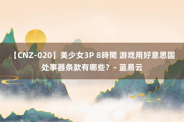 【CNZ-020】美少女3P 8時間 游戏用好意思国处事器条款有哪些？- 蓝易云