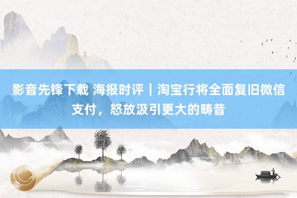 影音先锋下载 海报时评｜淘宝行将全面复旧微信支付，怒放汲引更大的畴昔
