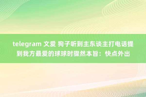 telegram 文爱 狗子听到主东谈主打电话提到我方最爱的球球时骤然本旨：快点外出
