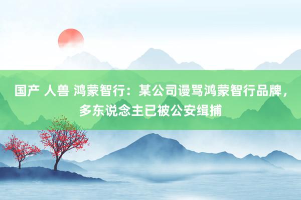 国产 人兽 鸿蒙智行：某公司谩骂鸿蒙智行品牌，多东说念主已被公安缉捕